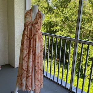 Boho Paisley Halter High Slit Maxi Dress NWT Size XS